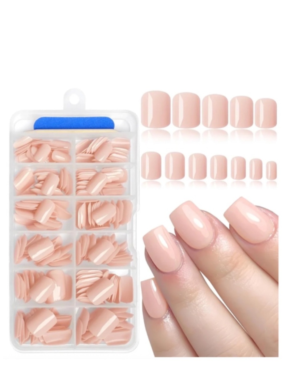 Nude Pink Short Squoval Press-On Nails